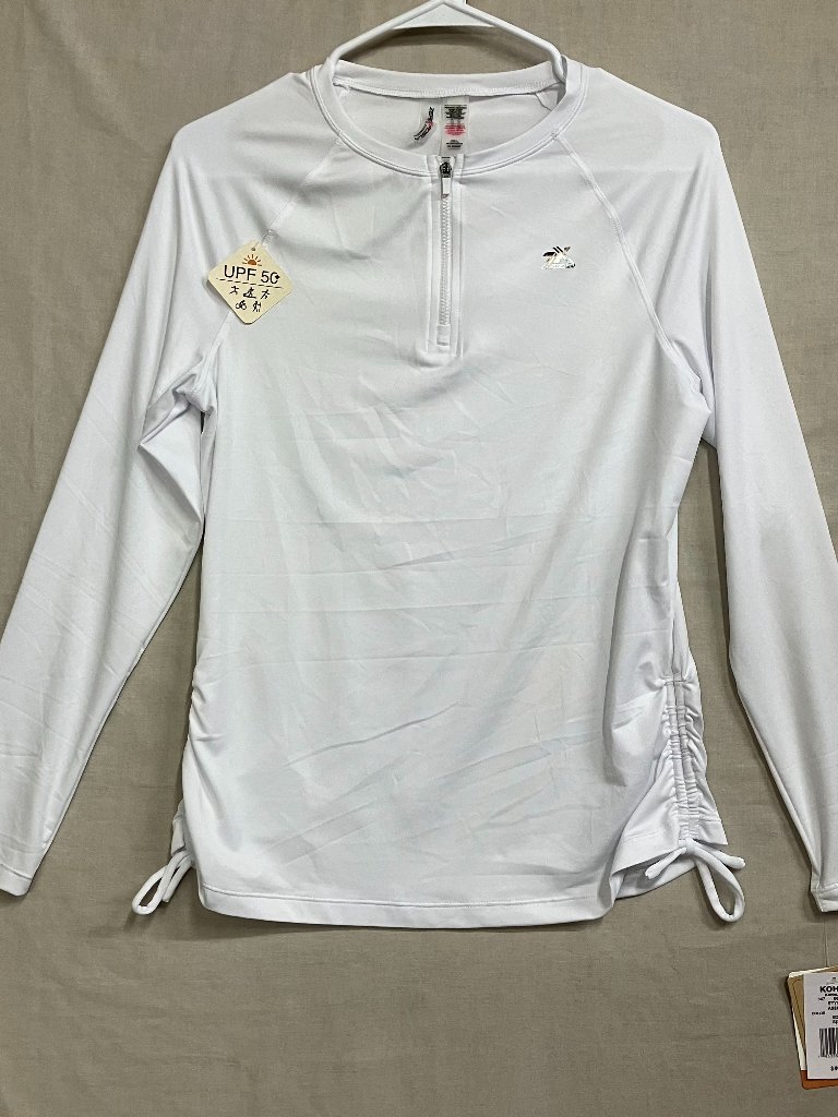 Zeroxposur Protection Top Women's Small Ehite Long Sleeve Raglan Upf 50+ Sun